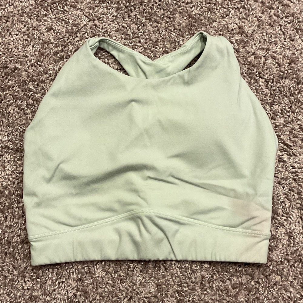 Alphalete Soft Green AlphaluX Sports Bra, Size XS